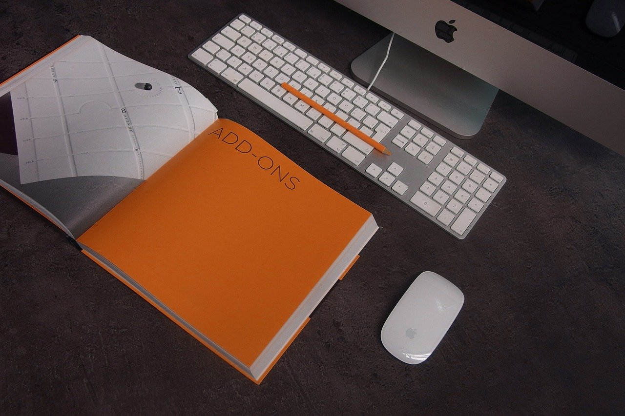 creative workspace with code