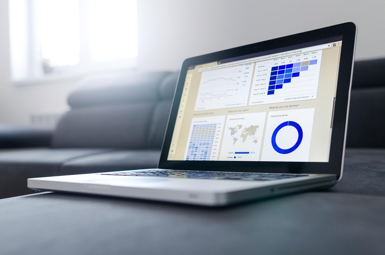 data analysis charts computer screen